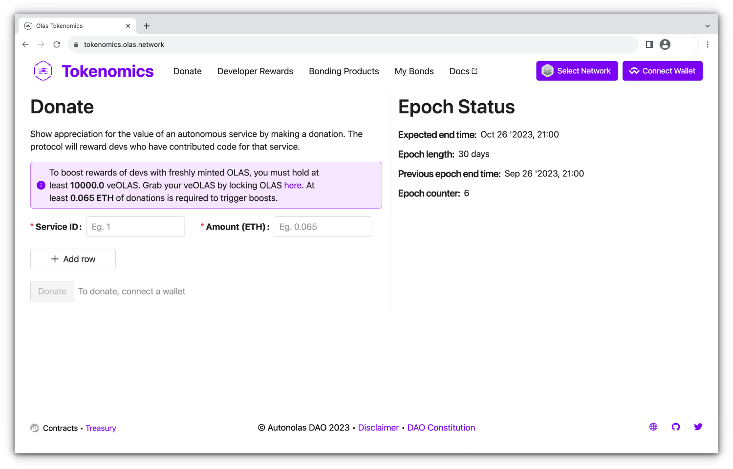 Tokenomics donate